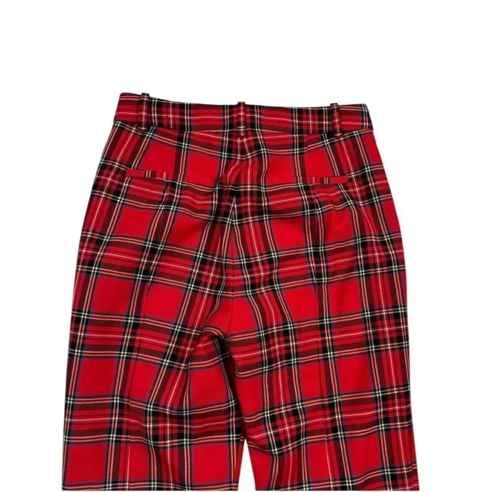 J. Crew Cameron High Rise‎ Red Plaid Pants Size 0